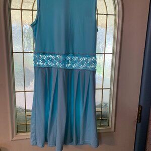 Design Original Junior Girl's Size 3 Blue Dress with Lace insert